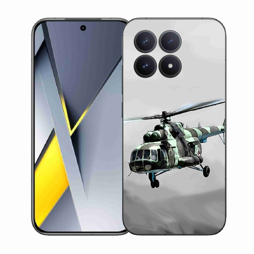 Gél borítás mmCase a Xiaomi Poco F8 Pro számára - katonai helikopter