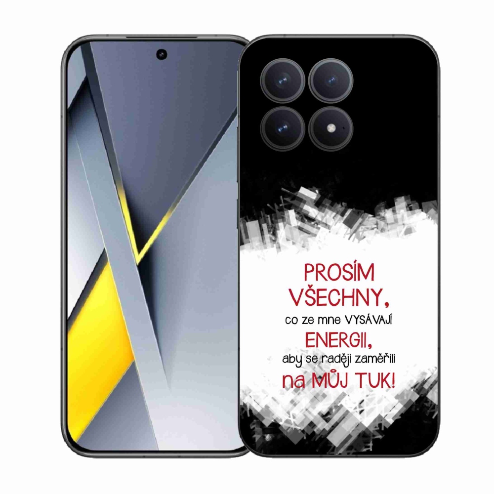 Gél borító mmCase a Xiaomi Poco F8 Pro számára - vicces szöveg 1 piros