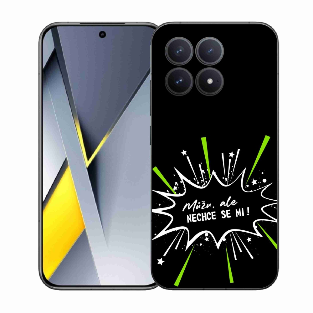 Gél borító mmCase a Xiaomi Poco F8 Pro számára - vicces szöveg 11 fekete háttér