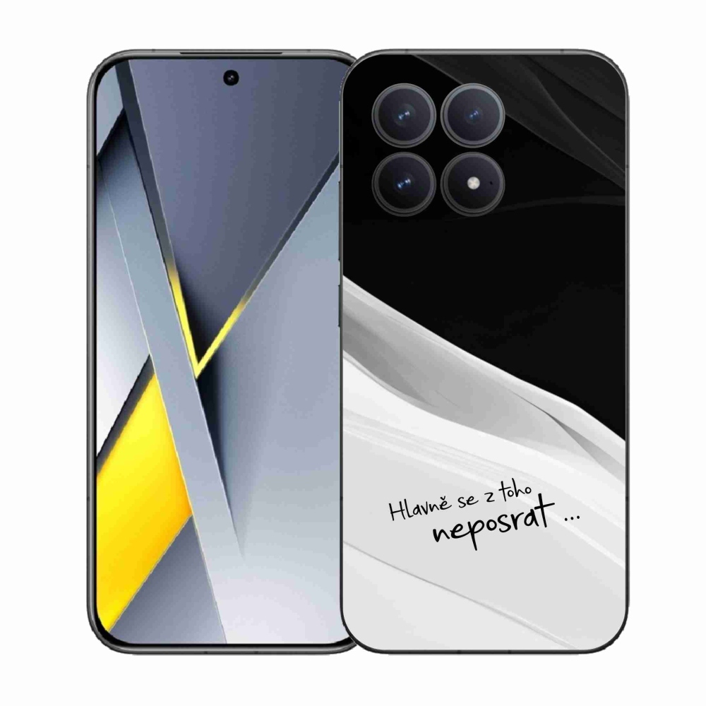 Gél borító mmCase a Xiaomi Poco F8 Pro számára - vicces szöveg 13 fehér és fekete háttérrel