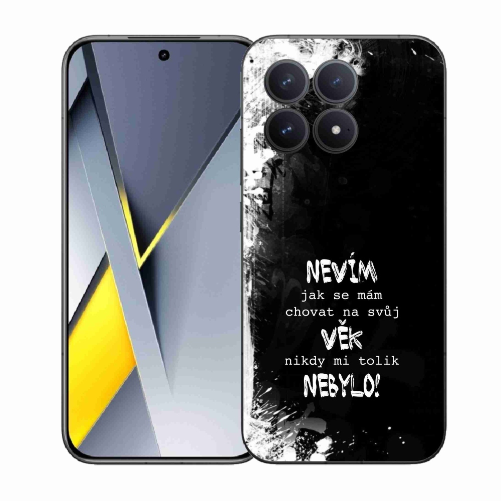 Gél borító mmCase a Xiaomi Poco F8 Pro számára - vicces szöveg 14 fekete háttér