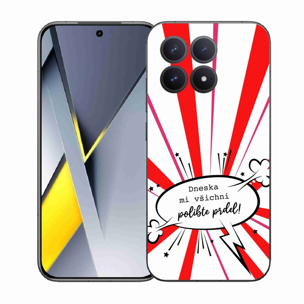 Gél borító mmCase a Xiaomi Poco F8 Pro készülékhez - vicces szöveg 15 fehér háttér