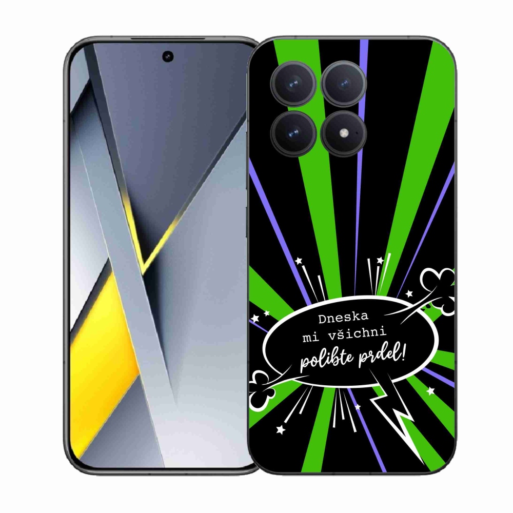 Gél borító mmCase a Xiaomi Poco F8 Pro készülékhez - vicces szöveg 15 fekete háttér