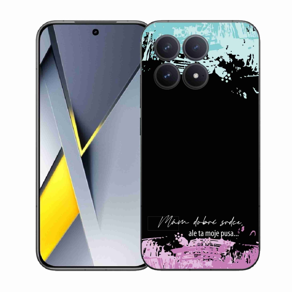 Gél borító mmCase a Xiaomi Poco F8 Pro készülékhez - vicces szöveg 3 fekete háttérrel