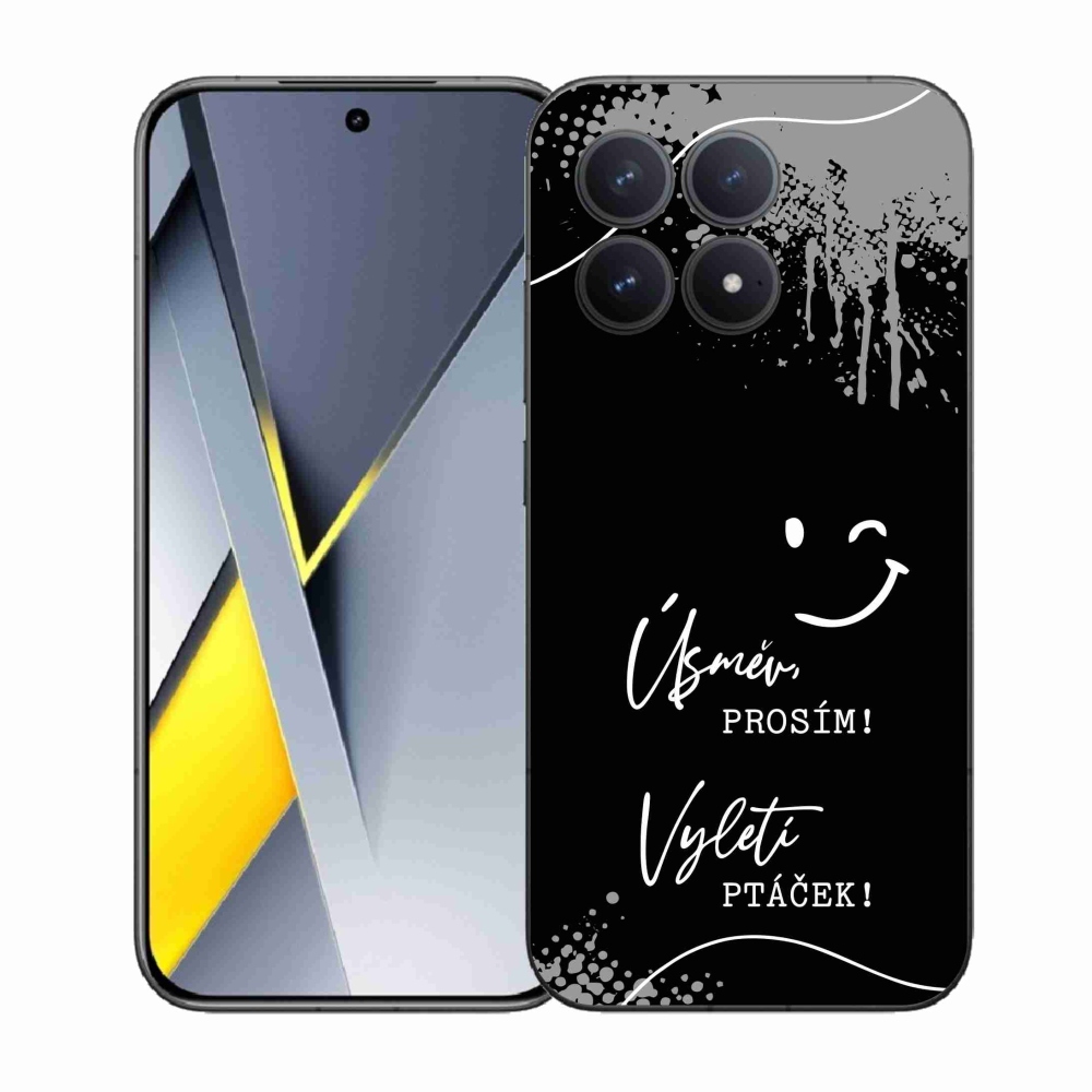 Gél borító mmCase a Xiaomi Poco F8 Pro számára - vicces szöveg 4 fekete háttérrel