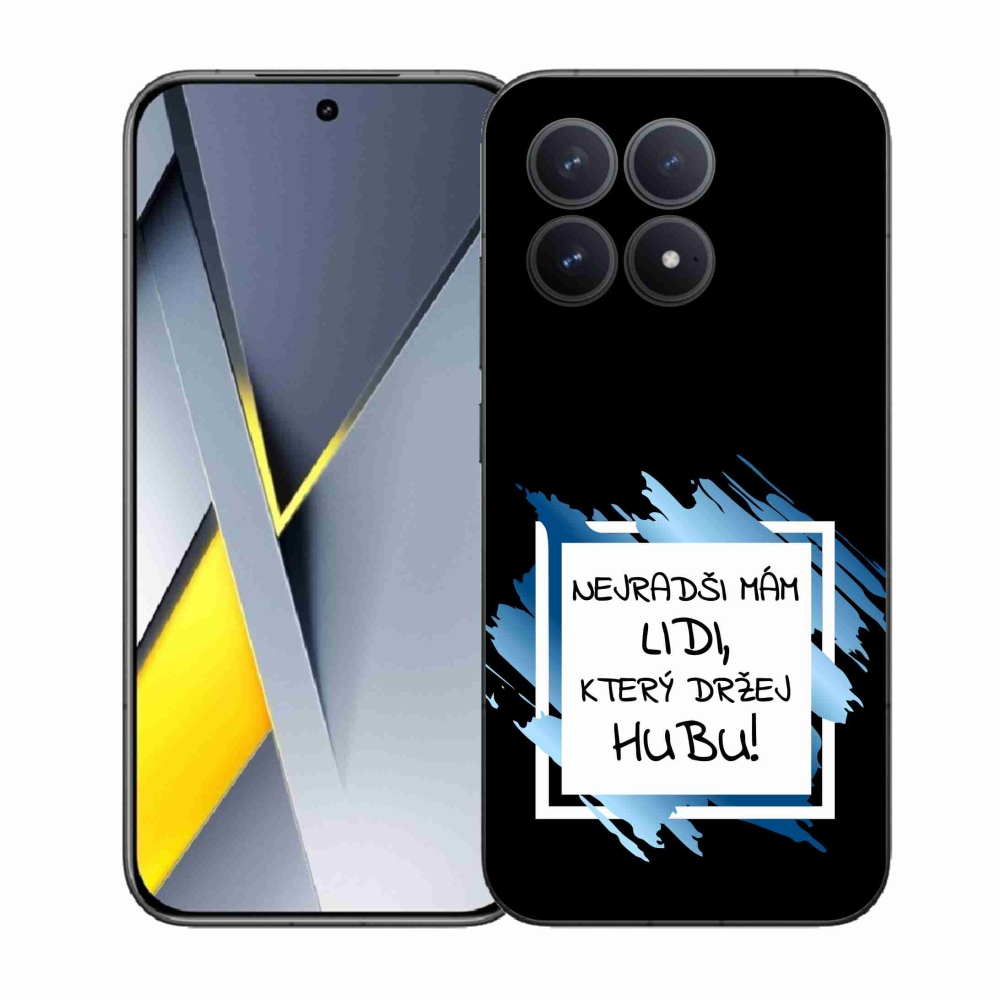 Gél borító mmCase a Xiaomi Poco F8 Pro számára - vicces szöveg 7 fehér és fekete háttérrel