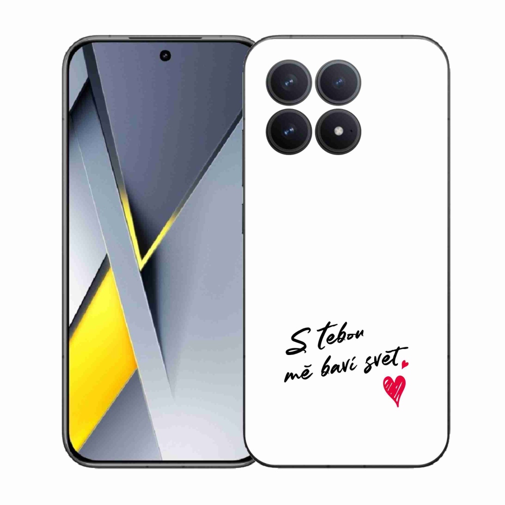 Gél borító mmCase a Xiaomi Poco F8 Pro készülékhez - szerelmes szöveg 1 fehér háttér
