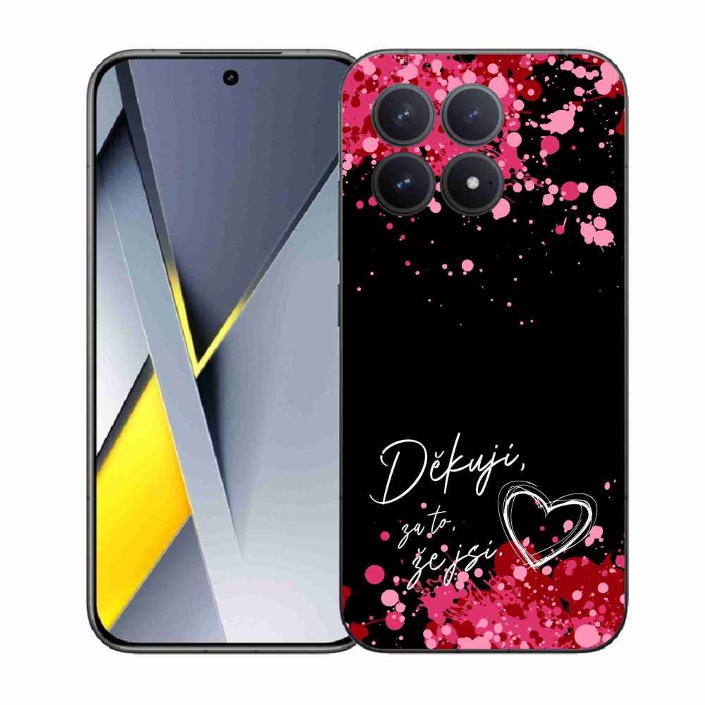 Gél borítás mmCase a Xiaomi Poco F8 Pro készülékhez - text in love 2 fekete háttér