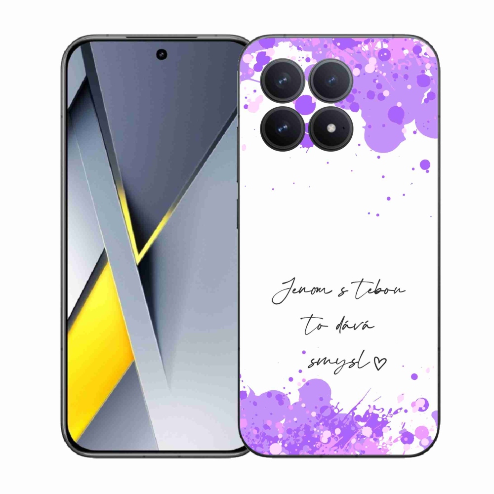 Gél borító mmCase a Xiaomi Poco F8 Pro számára - szerelmes szöveg fehér háttérrel