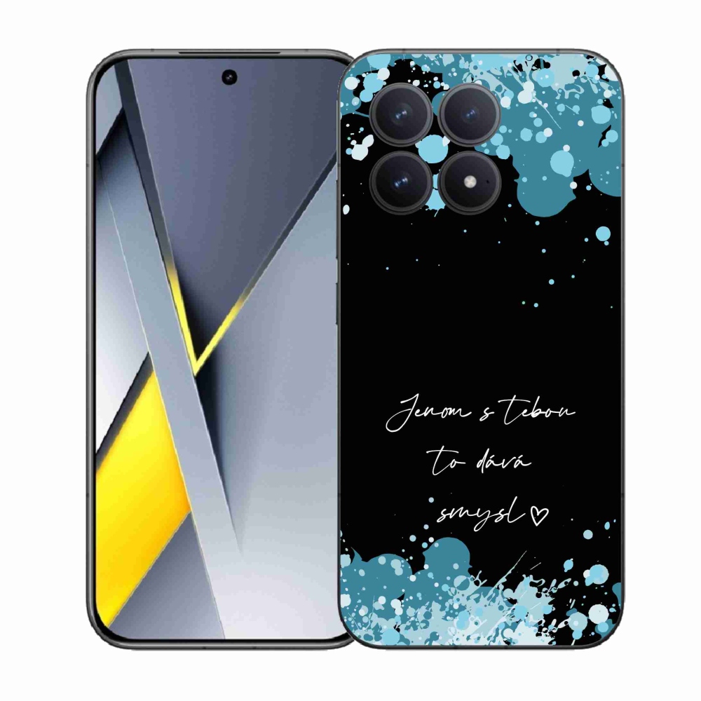 Gél borító mmCase a Xiaomi Poco F8 Pro számára - szerelmes szöveg fekete háttérrel