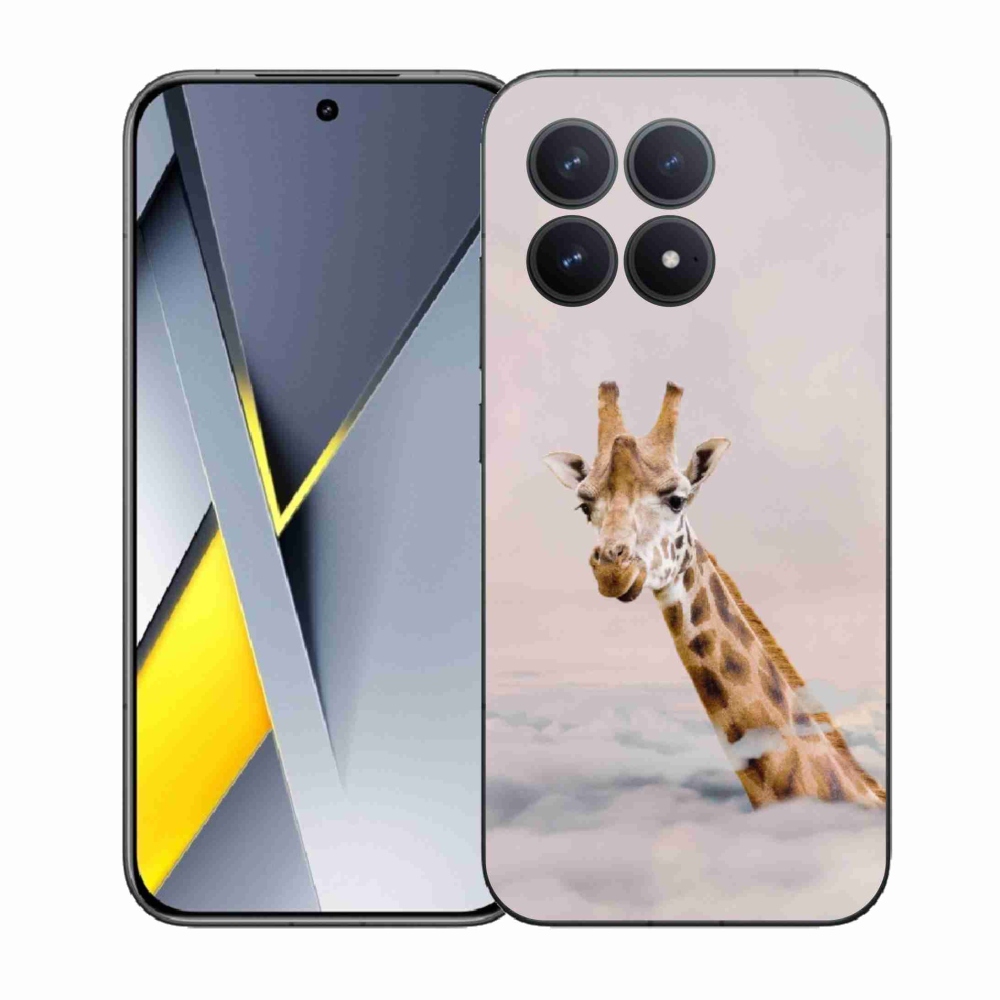 Gél borítás mmCase a Xiaomi Poco F8 Pro számára - zsiráf a felhőkben