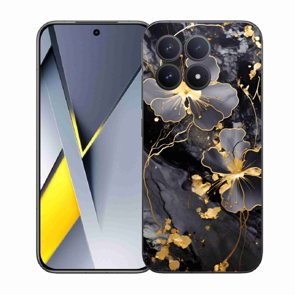 Gél borítás mmCase a Xiaomi Poco F8 Pro számára - arany virágok
