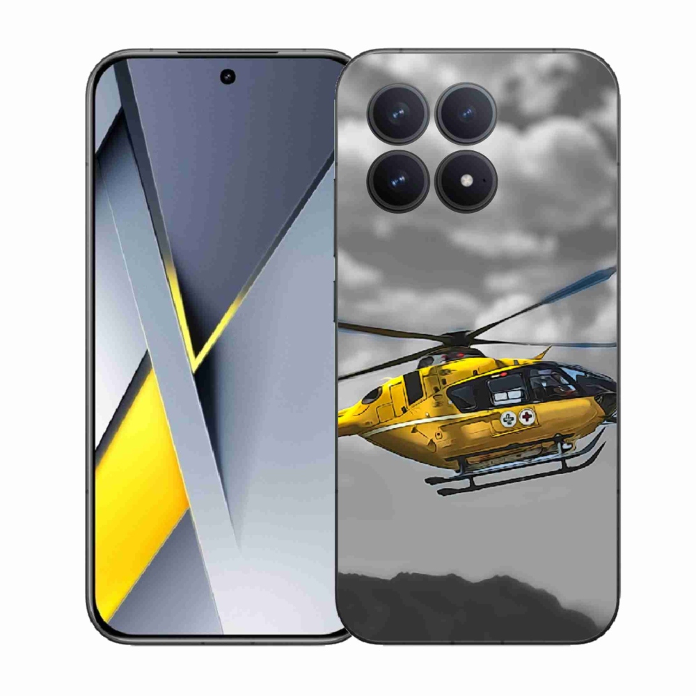 Gél borítás mmCase a Xiaomi Poco F8 Pro számára - sárga helikopter