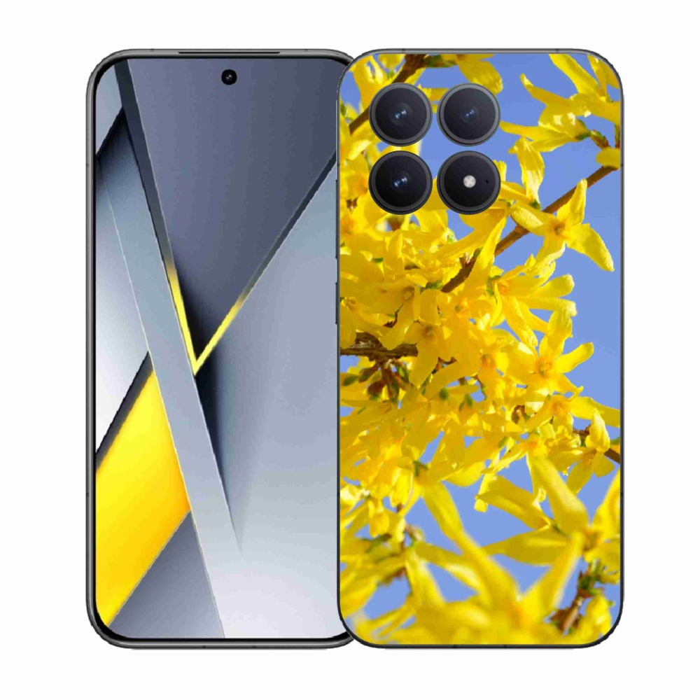 Gél borítás mmCase a Xiaomi Poco F8 Pro számára - sárga virágok