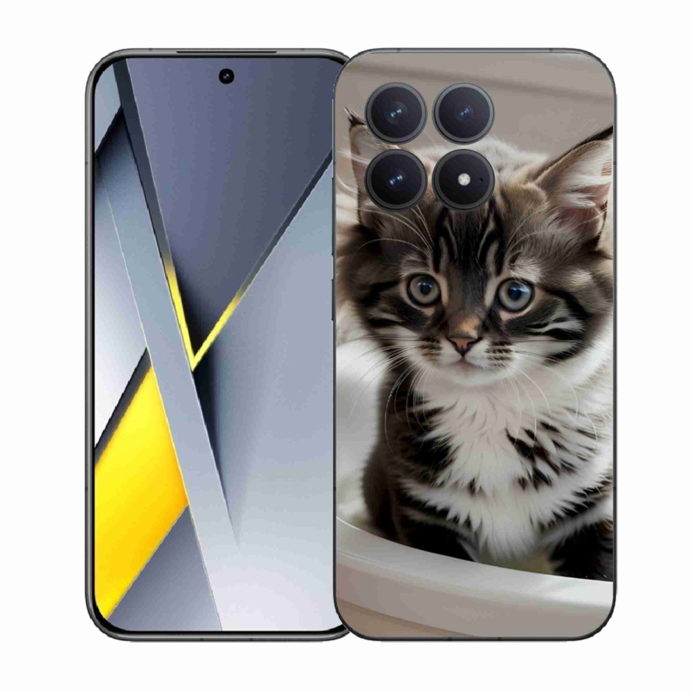 Gél borítás mmCase a Xiaomi Poco F8 Pro számára - kíváncsi cica