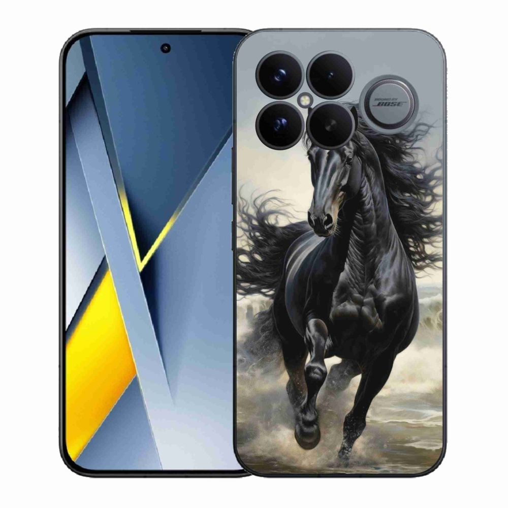 Gél borítás mmCase a Xiaomi Poco F8 Ultra - futó fekete lóhoz