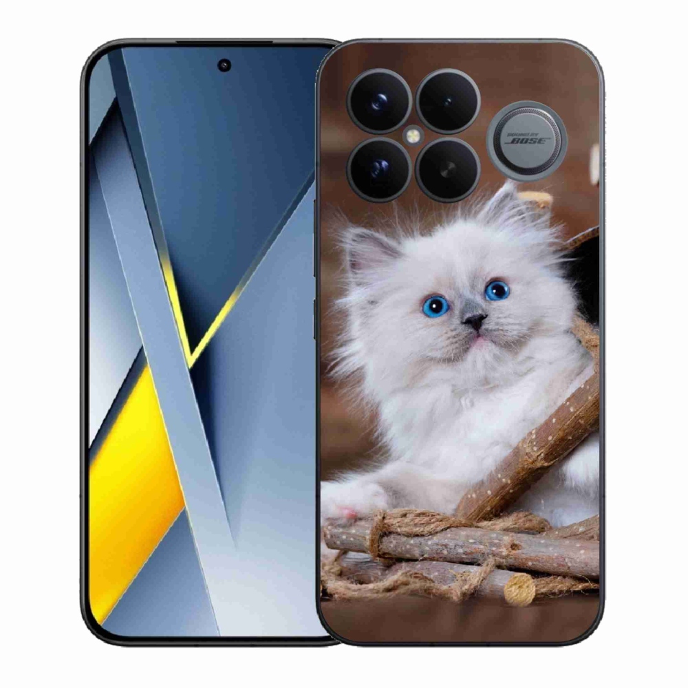 Gél borítás mmCase a Xiaomi Poco F8 Ultra számára - fehér cica