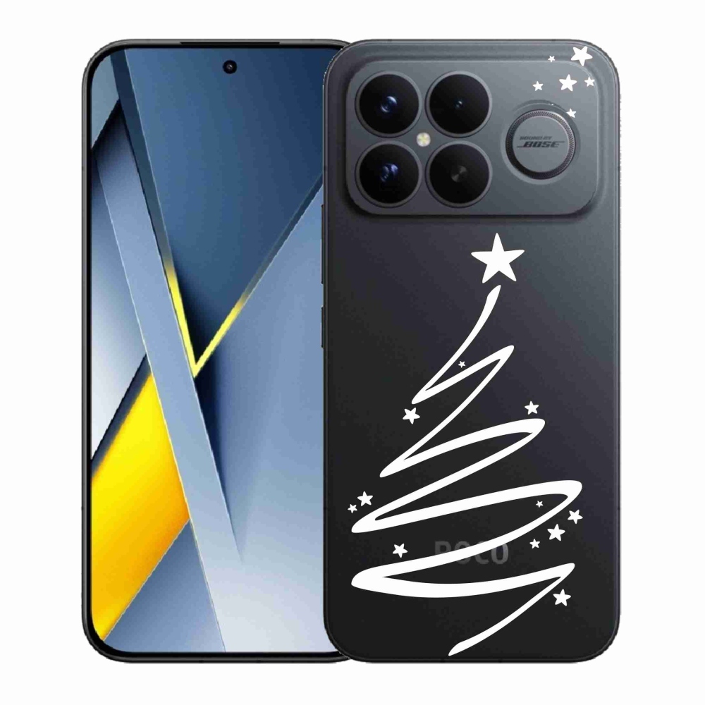 Gél borítás mmCase a Xiaomi Poco F8 Ultra számára - fehér fa átlátszó háttéren