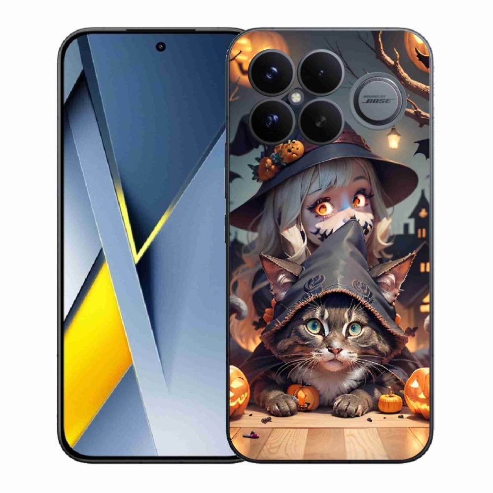 Gél borítás mmCase a Xiaomi Poco F8 Ultra számára - boszorkány macskával