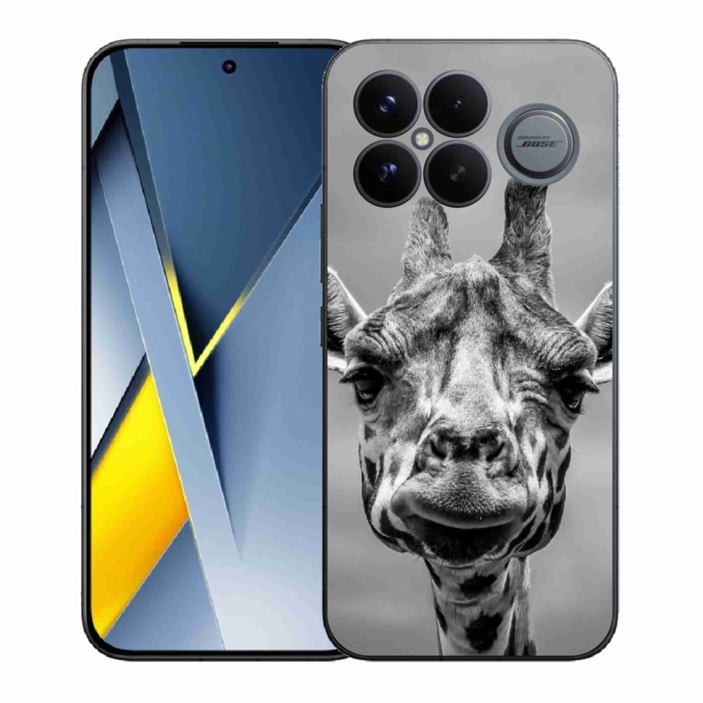 Zselés borítás mmCase a Xiaomi Poco F8 Ultra számára - fekete-fehér zsiráf