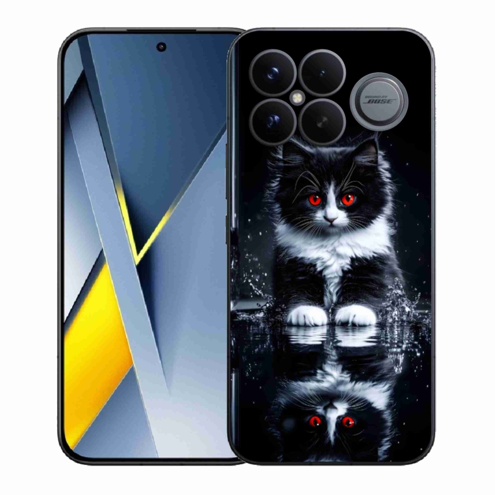 Gél borítás mmCase a Xiaomi Poco F8 Ultra számára - fekete és fehér cica