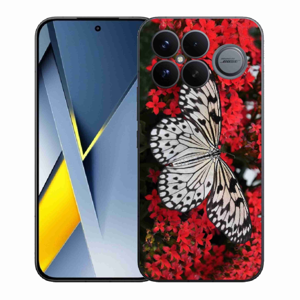 Gél borítás mmCase a Xiaomi Poco F8 Ultra számára - fekete és fehér pillangó 1