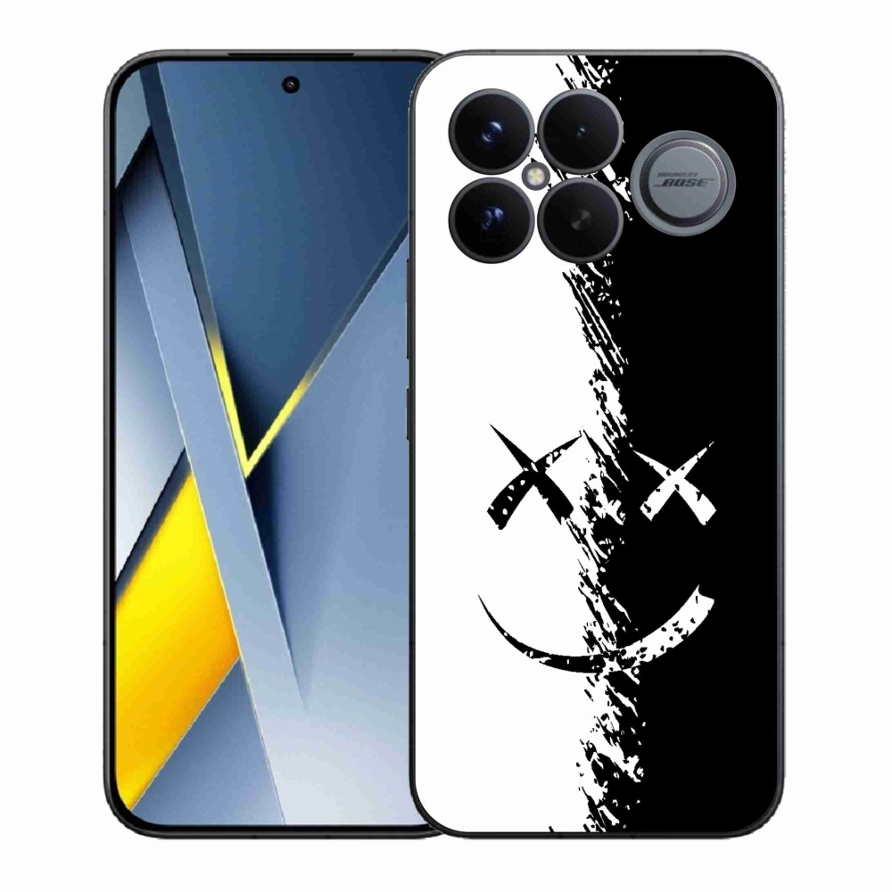 Gél borítás mmCase a Xiaomi Poco F8 Ultra számára - fekete-fehér mosolygó