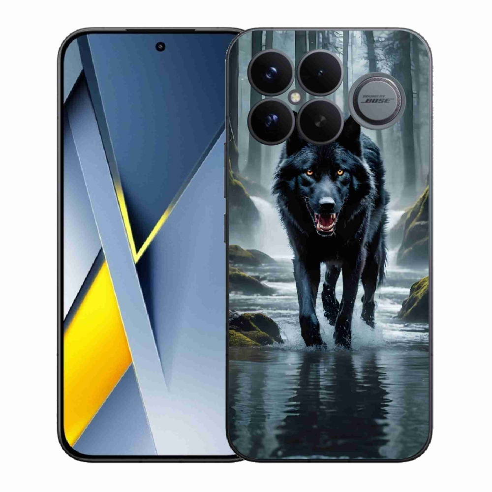 Gél borítás mmCase a Xiaomi Poco F8 Ultra számára - fekete farkas
