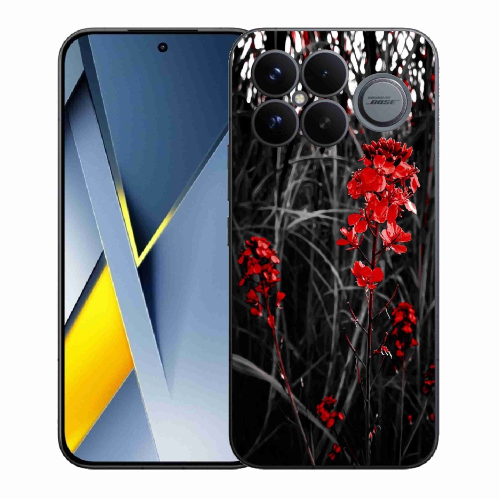 Gél borítás mmCase a Xiaomi Poco F8 Ultra - piros növényhez