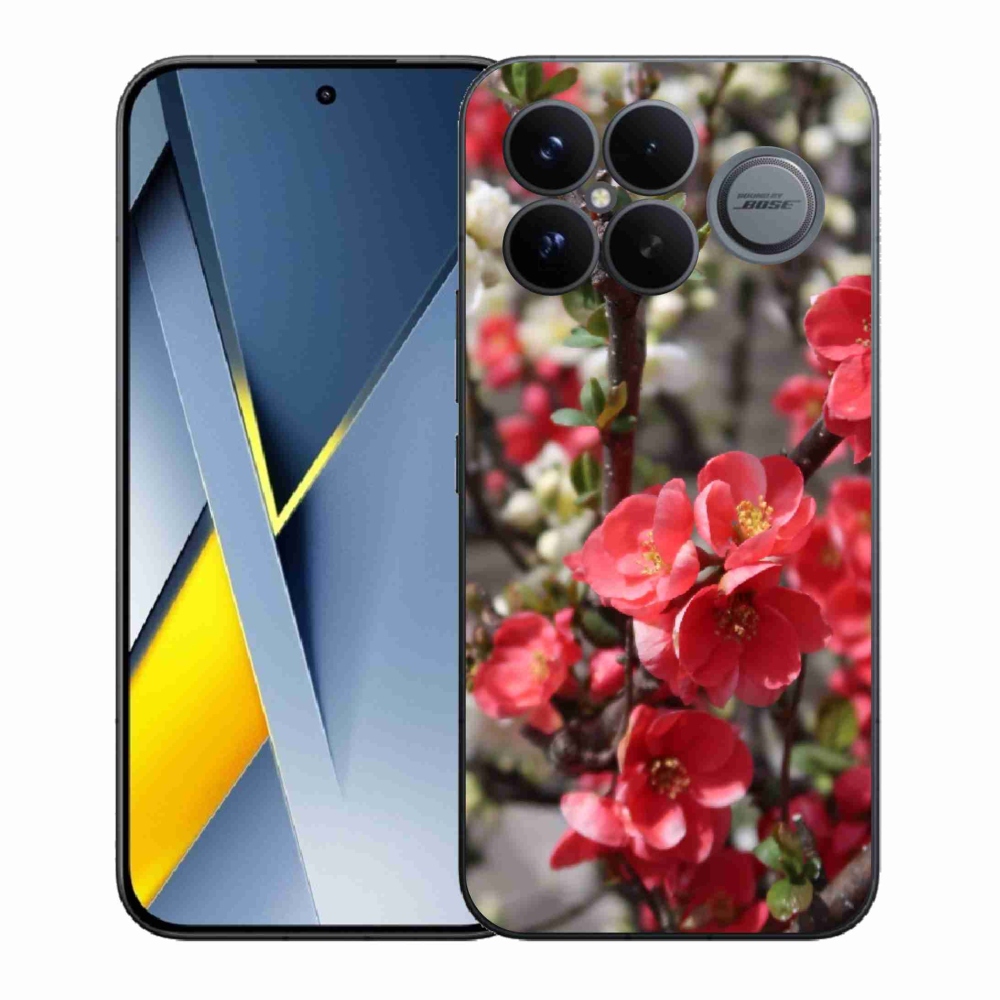 Gél borítás mmCase a Xiaomi Poco F8 Ultra számára - piros virágok