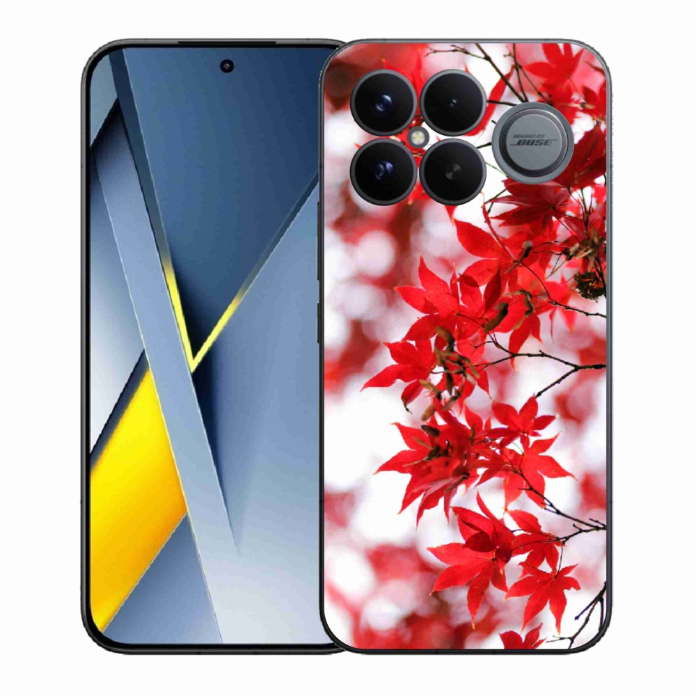 Gél borítás mmCase a Xiaomi Poco F8 Ultra számára - piros levelek