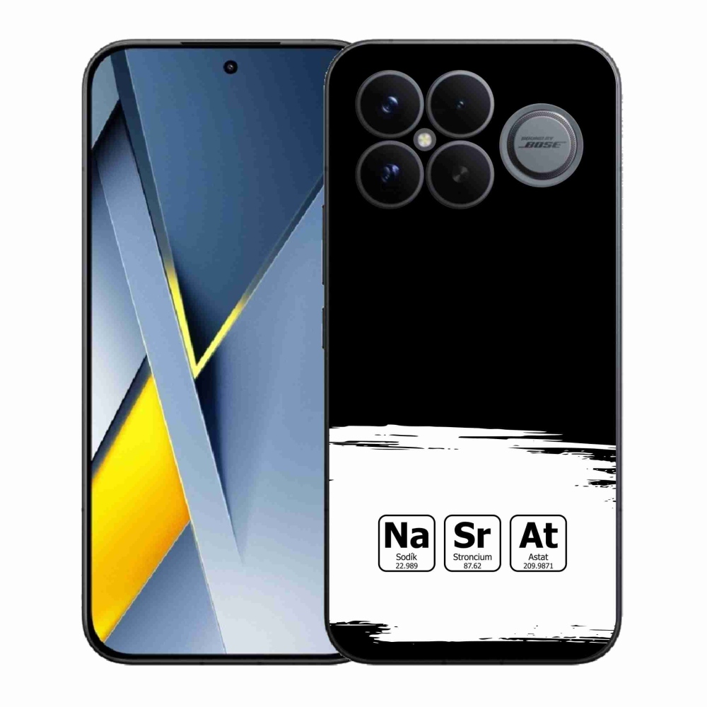 Gél borító mmCase a Xiaomi Poco F8 Ultra számára - kémiai elemek fehér és fekete háttérrel