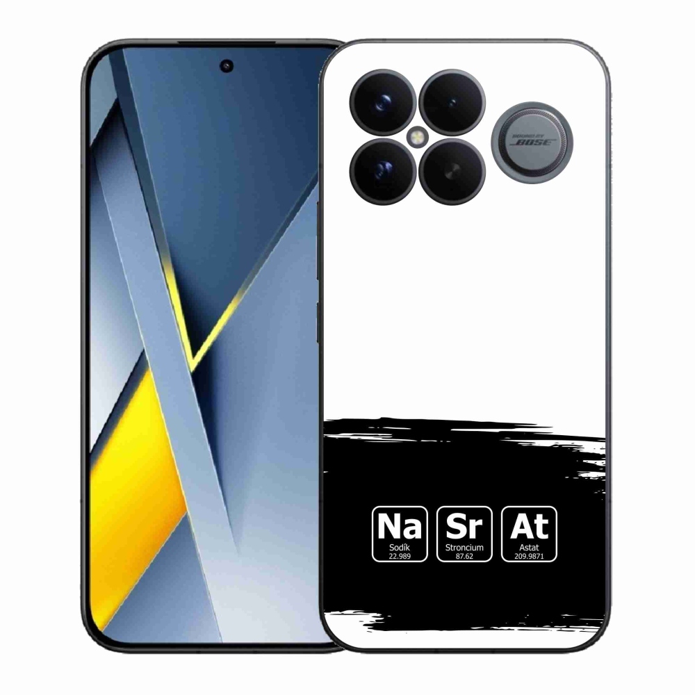 Gél borító mmCase a Xiaomi Poco F8 Ultra - kémiai elemek fekete és fehér háttérrel