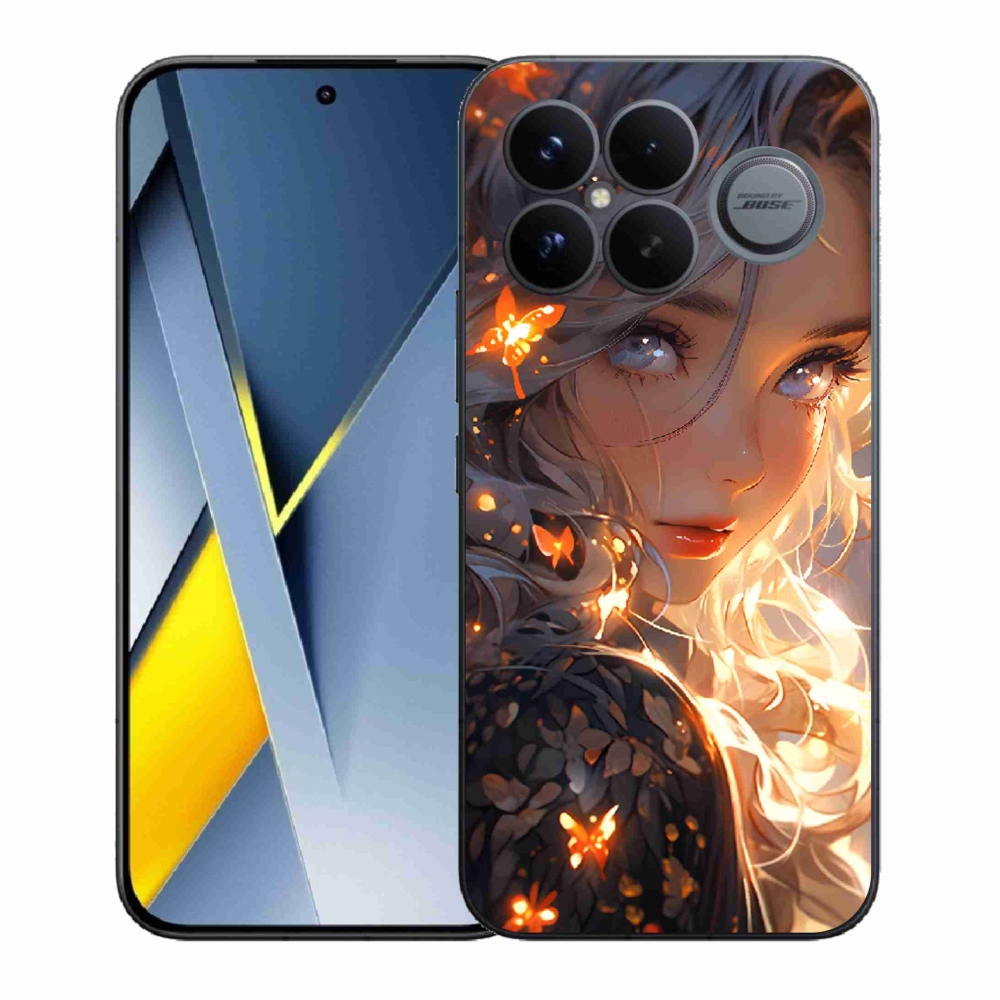 Gél borítás mmCase a Xiaomi Poco F8 Ultra számára - lány és pillangók