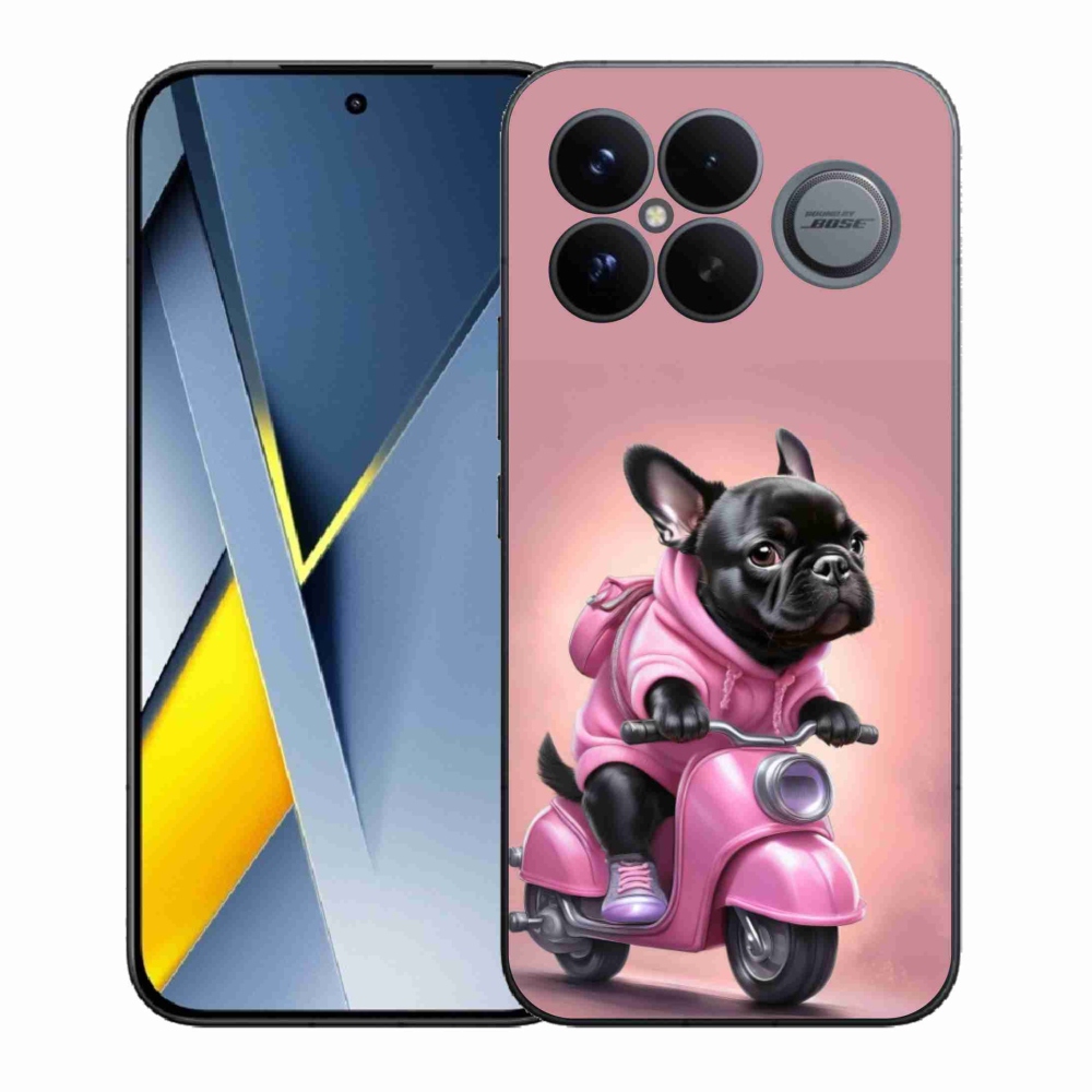 Gél borítás mmCase a Xiaomi Poco F8 Ultra számára - Francia bulldog egy robogón