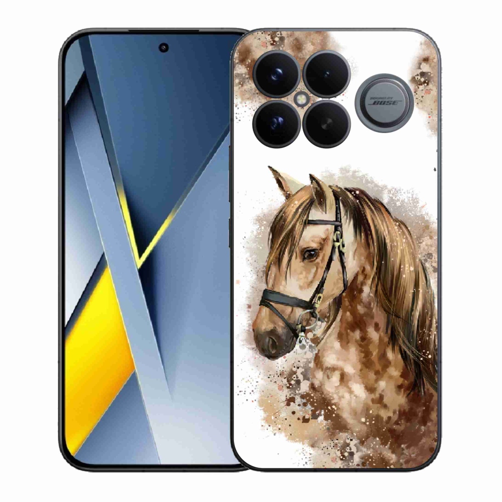 Gél borítás mmCase a Xiaomi Poco F8 Ultra számára - barna rajzfilm ló