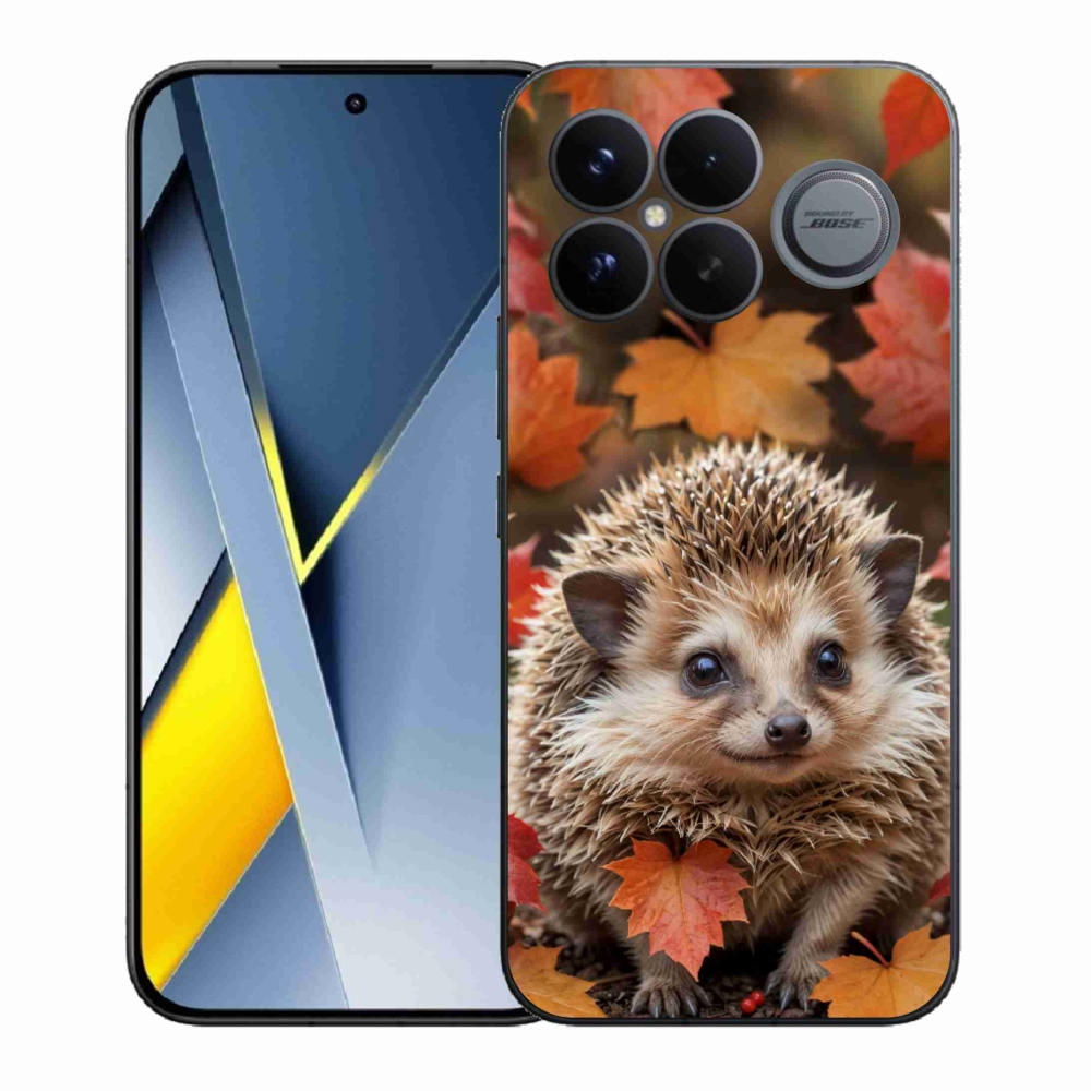 Gél borító mmCase a Xiaomi Poco F8 Ultra számára - sün a levelekben