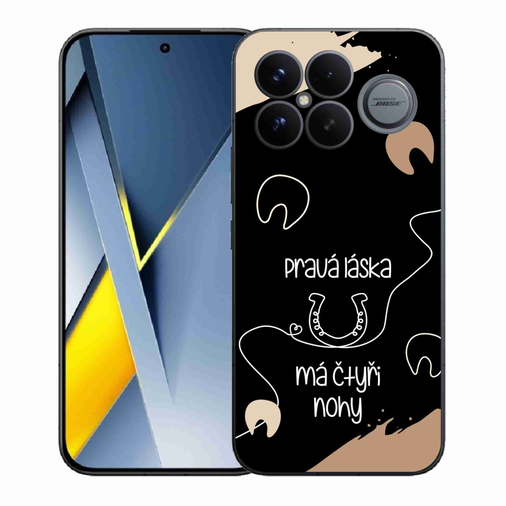 Gél borítás mmCase a Xiaomi Poco F8 Ultra számára - ló motívum fekete háttérrel