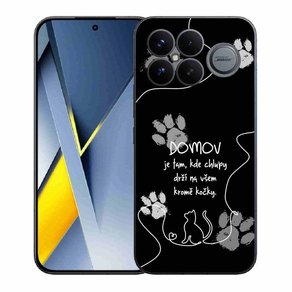 Gél borítás mmCase a Xiaomi Poco F8 Ultra számára - macska motívum fekete háttérrel