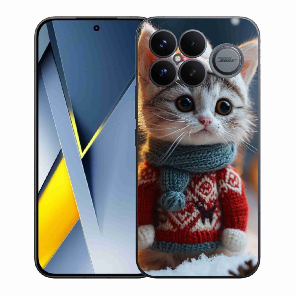 Gél borítás mmCase a Xiaomi Poco F8 Ultra számára - cica pulóverben