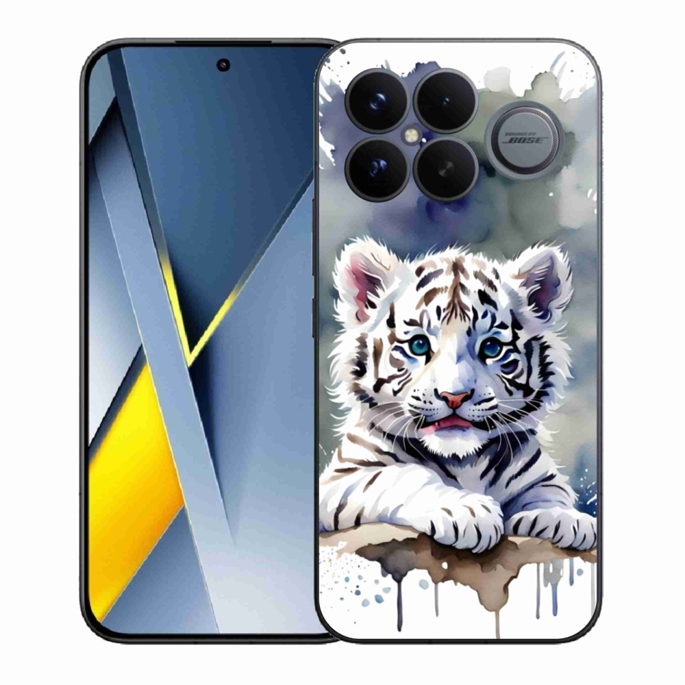 Gél borítás mmCase a Xiaomi Poco F8 Ultra számára - fehér tigriskölyök