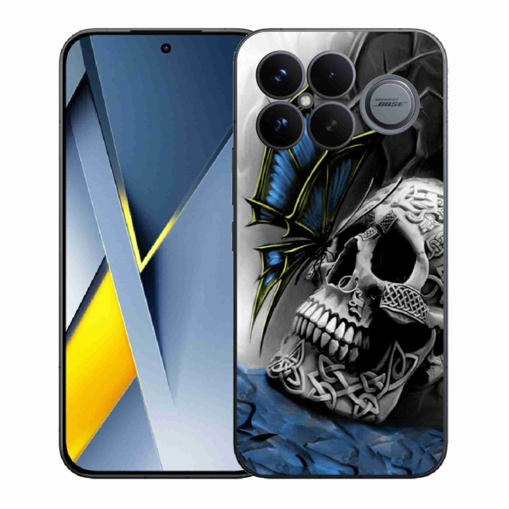 Gél borítás mmCase a Xiaomi Poco F8 Ultra számára - pillangó és koponya