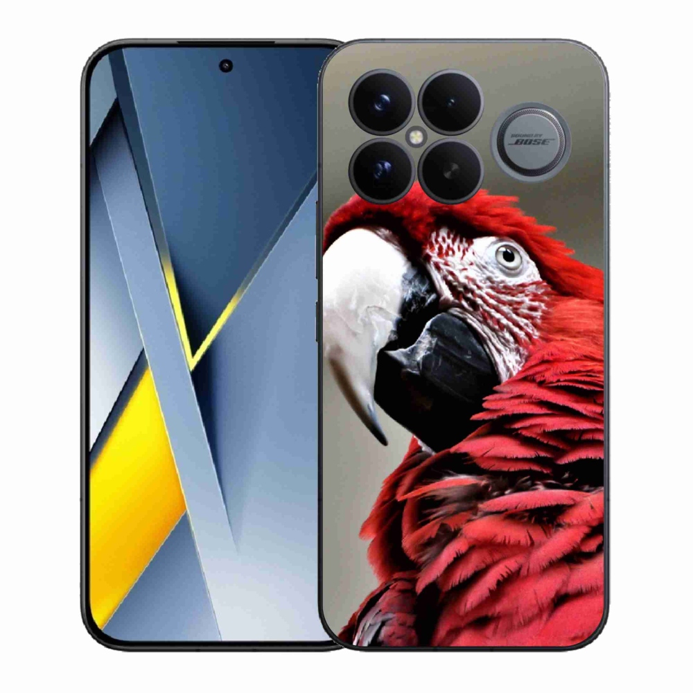 Gél borítás mmCase a Xiaomi Poco F8 Ultra készülékhez - papagáj ara piros