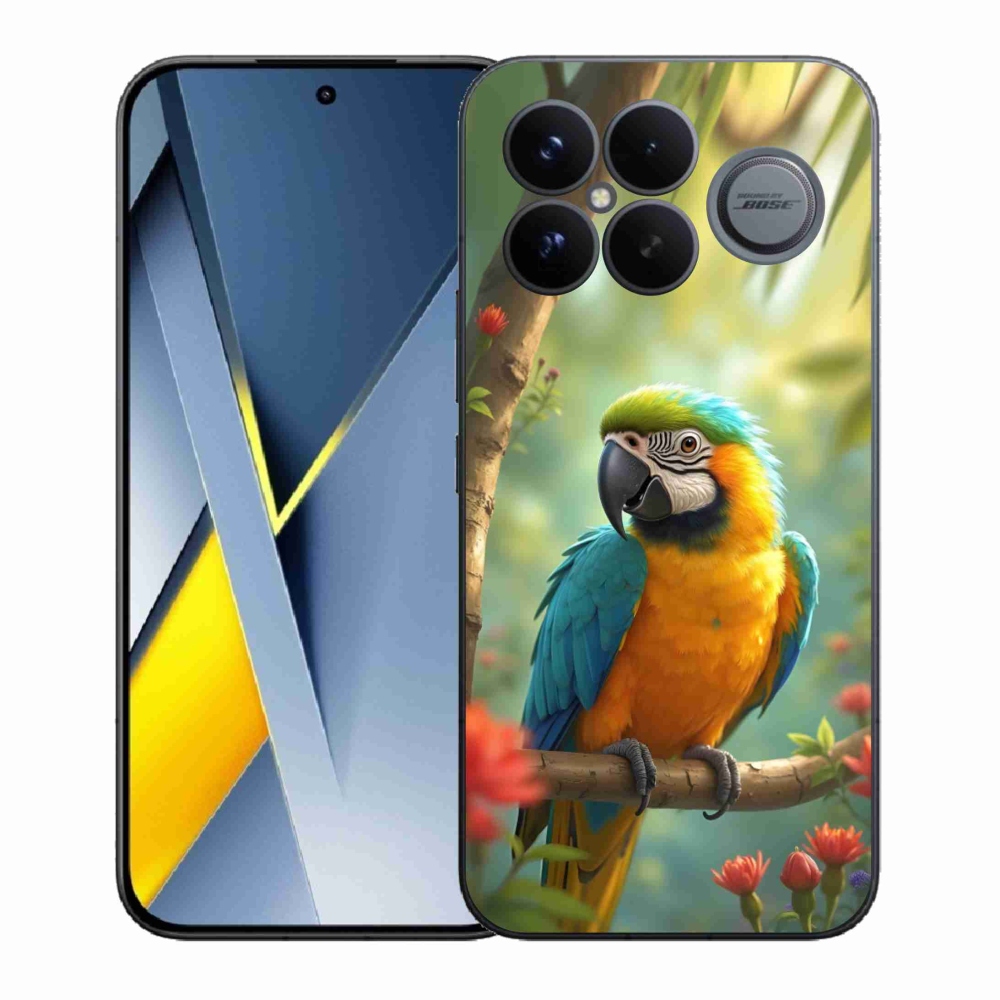 Gél borítás mmCase a Xiaomi Poco F8 Ultra számára - papagáj ara kék és sárga