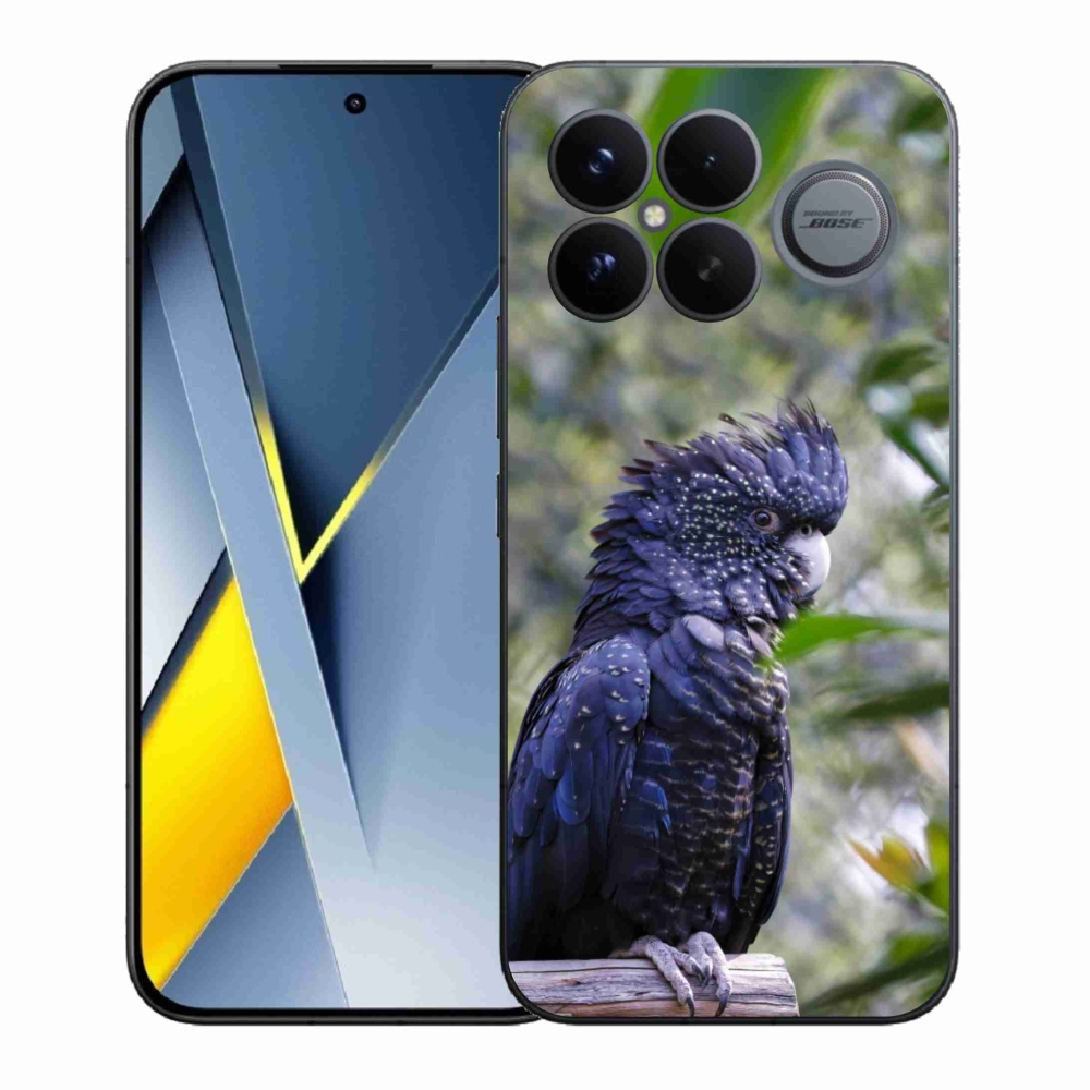 Gél borítás mmCase a Xiaomi Poco F8 Ultra készülékhez - papagáj kakadu fekete