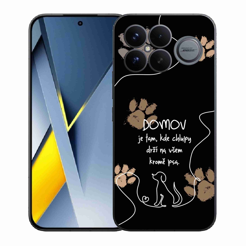 Gél borítás mmCase a Xiaomi Poco F8 Ultra számára - kutya motívum fekete háttérrel