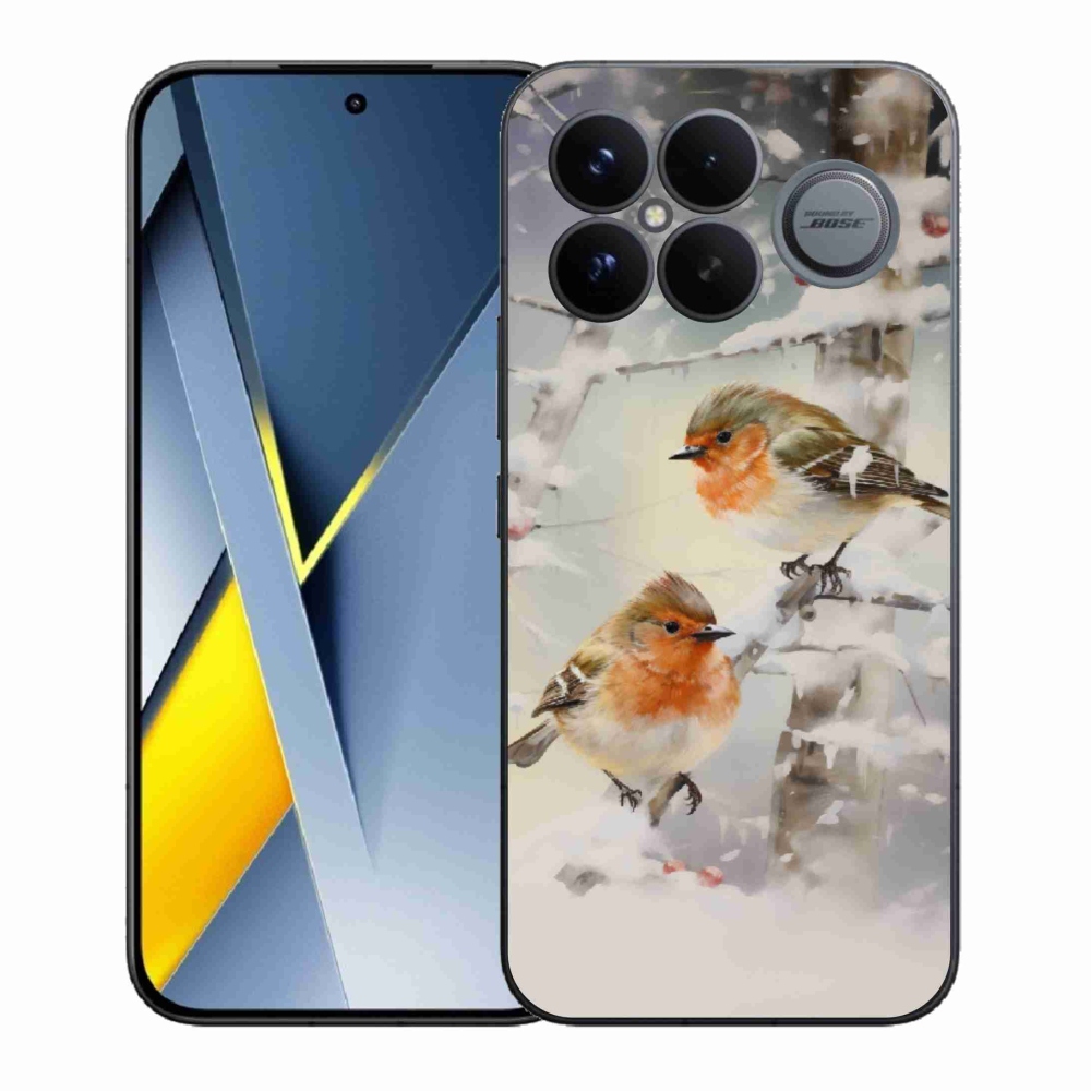 Gél borítás mmCase a Xiaomi Poco F8 Ultra számára - madarak télen