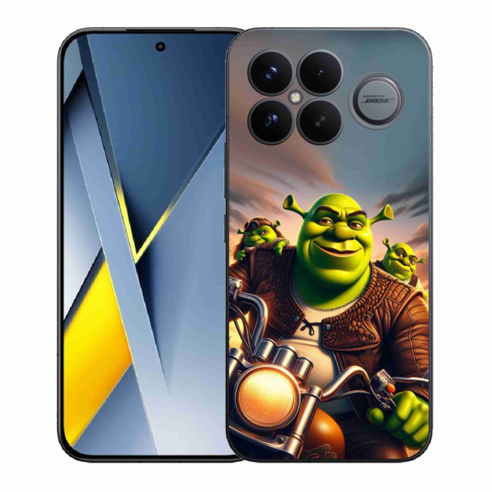 Gél borítás mmCase a Xiaomi Poco F8 Ultra számára - Shrek egy motorkerékpáron