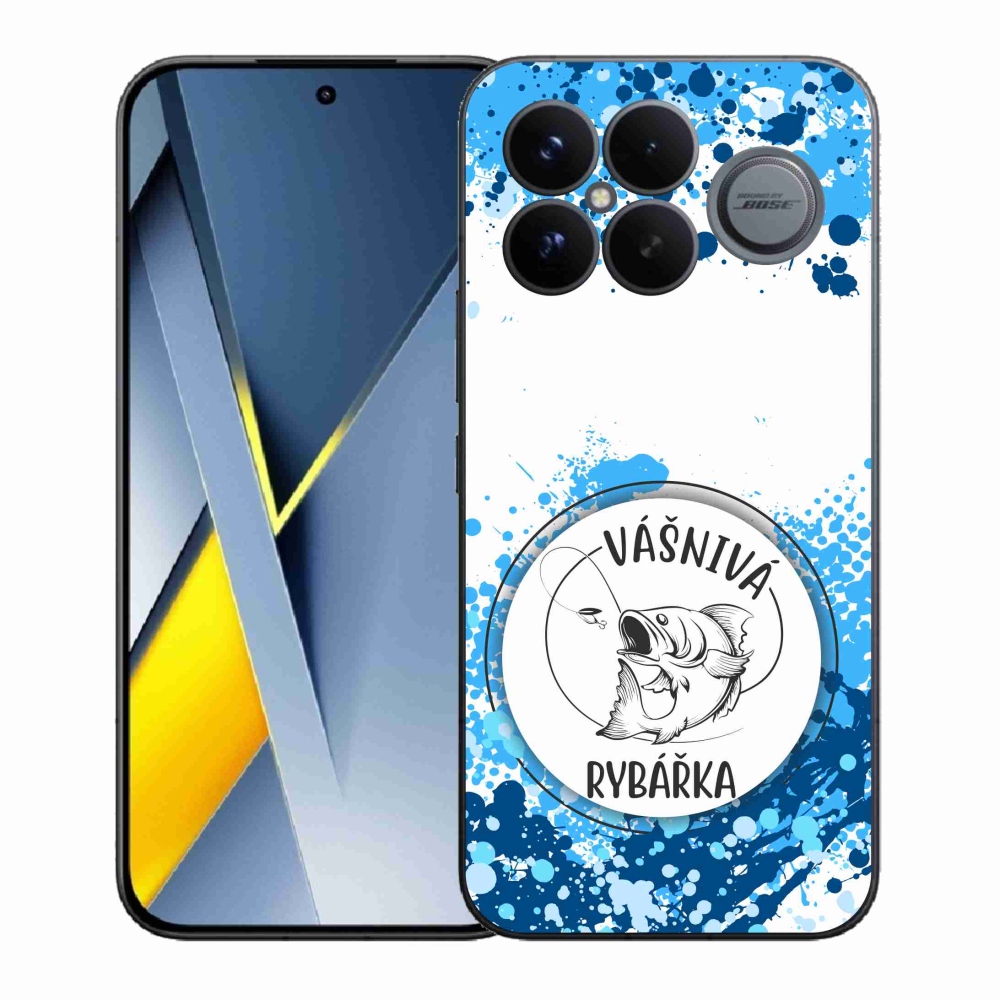 Gél borító mmCase a Xiaomi Poco F8 Ultra számára - szenvedélyes halász fehér háttérrel