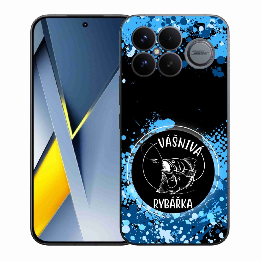 Gél borító mmCase a Xiaomi Poco F8 Ultra számára - szenvedélyes halász fekete háttérrel